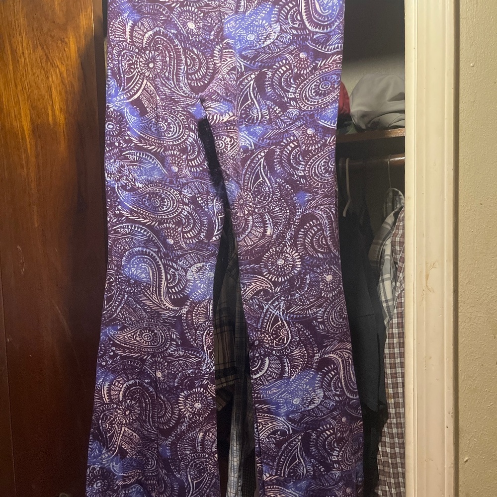 Purple stretchy bell bottoms